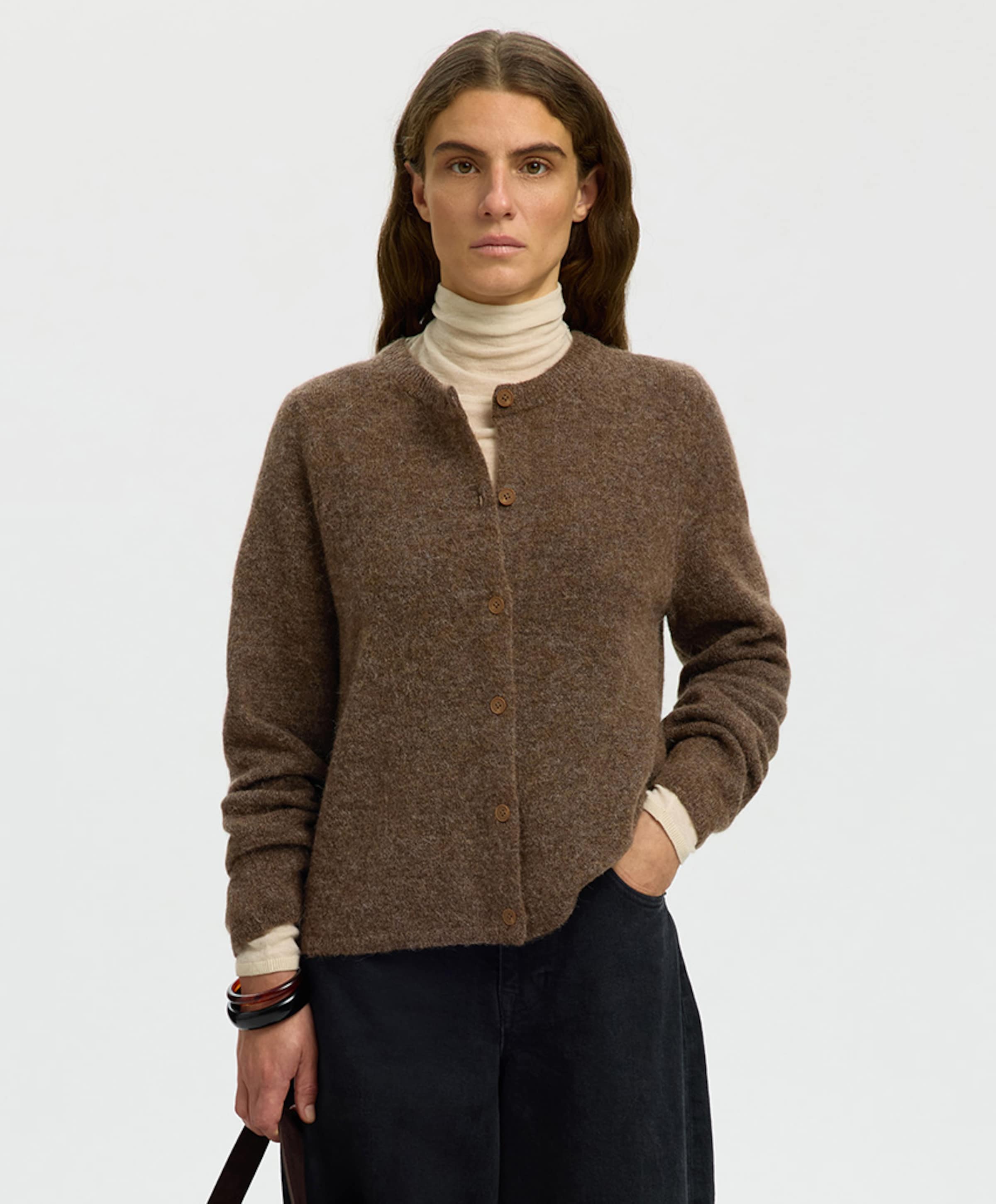 Selected Dames vest bruin