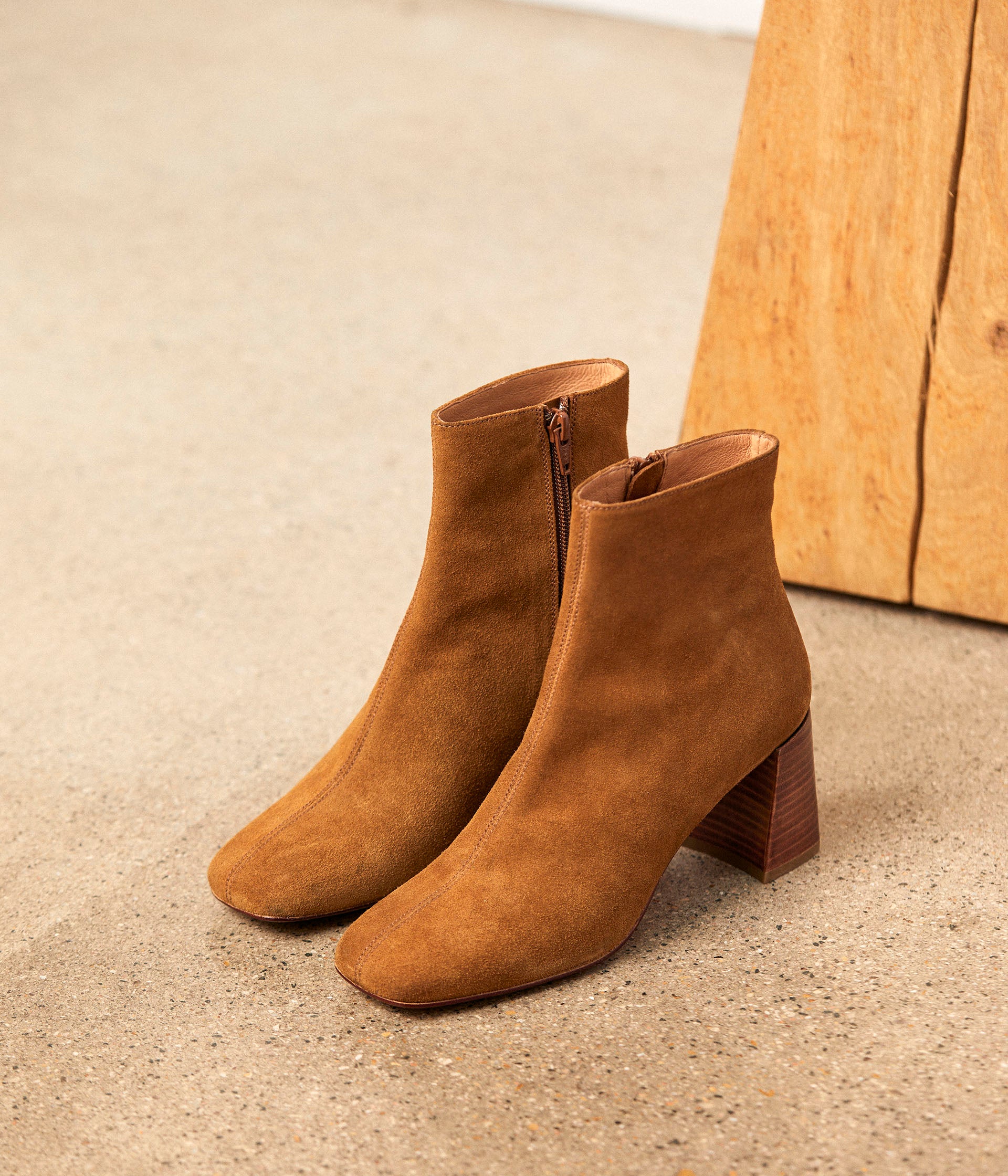 Boots tabac velours Célestine