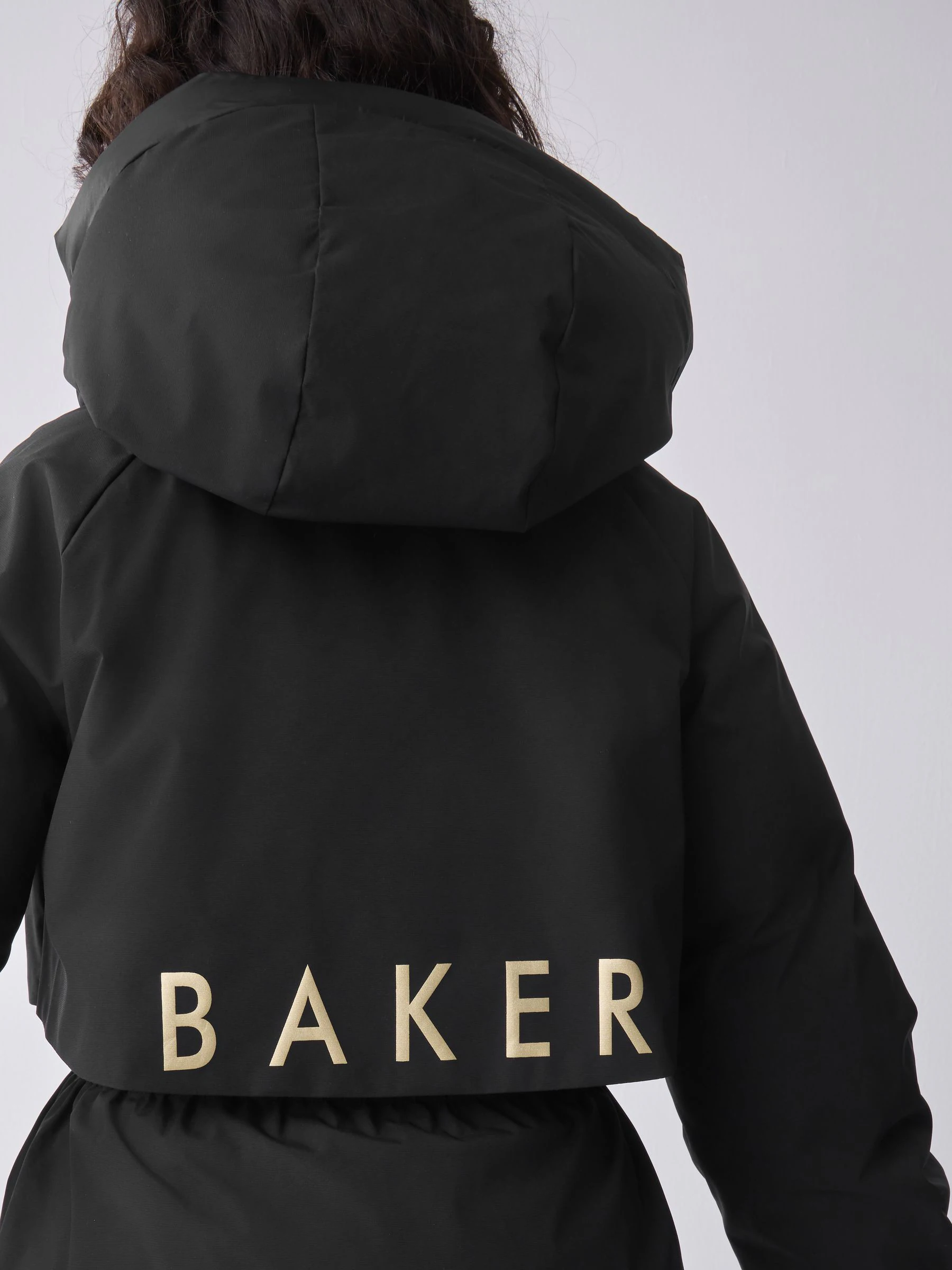 Baker by Ted Baker - Regenbestendige zwarte parka met rok