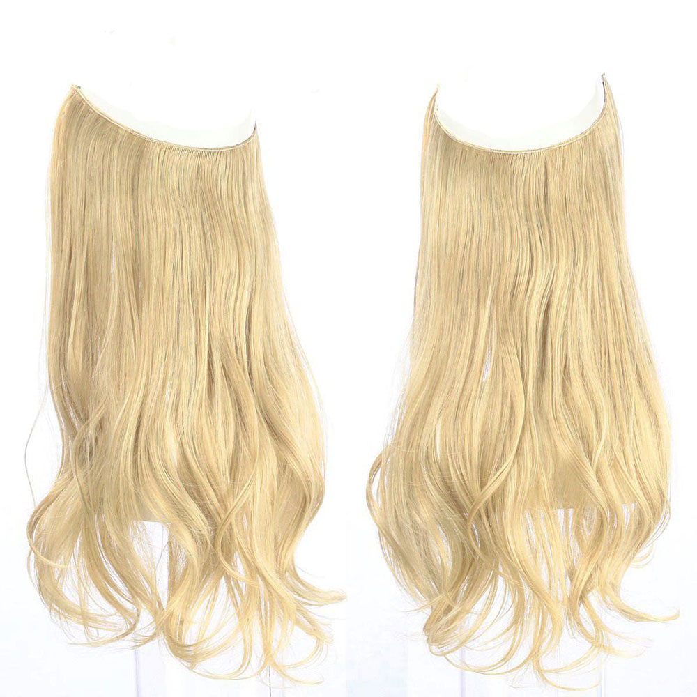 (55cm) Kunsthaar Extensions Halo-Haarverlängerung ohne Clip - Blond