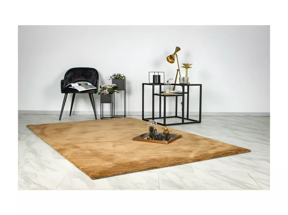 Tapis 150x80cm, design C007Y coloris camel - Confort et élégance pour votre intérieur