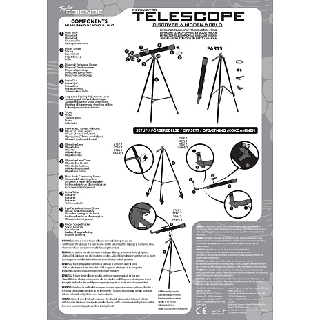Science refractor teleskop tre ben