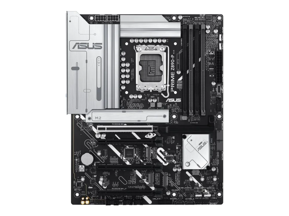 ASUS PRIME Z890-P - Bundkort - micro ATX - LGA1851 sokkel - Z890 Chipset - USB-C 3.2 Gen 2x2, USB 3.2 Gen 2, USB 3.2 Gen 1, USB-C 3.2 Gen 1 - 2.5 Gigabit LAN - onboard grafik (CPU påkrævet) - HD Audio (8-kanaler)