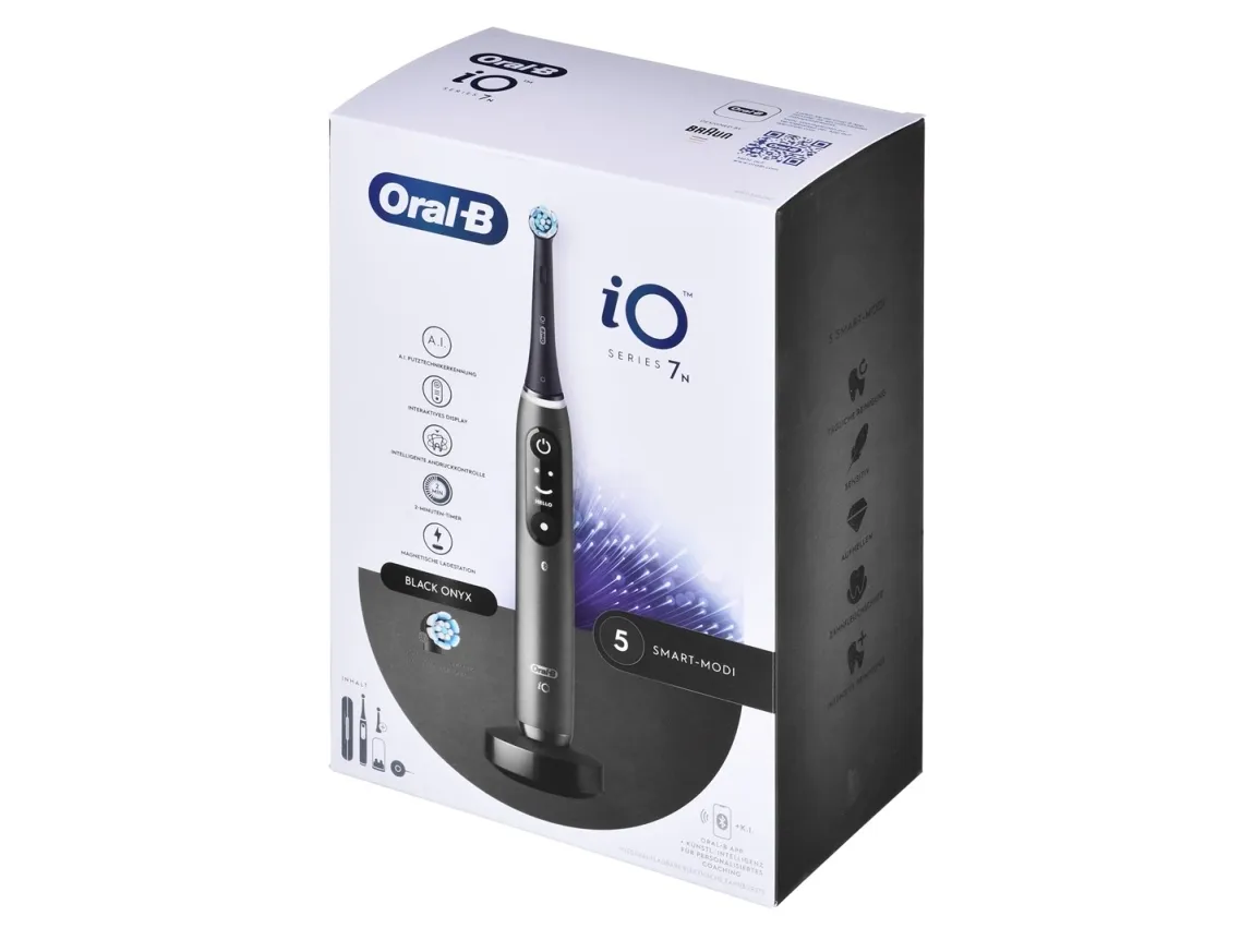 Braun 408482, Voksen, Vibrerende tandbørste, Daglig pleje, Sort, Rund, OLED