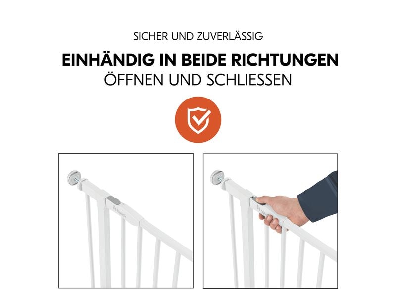 Hauck Türschutzgitter Open N Stop 2 Set  21 cm Weiss Praktisches, manuell schliessendes Tür- und Treppenschutzgitter-Set
