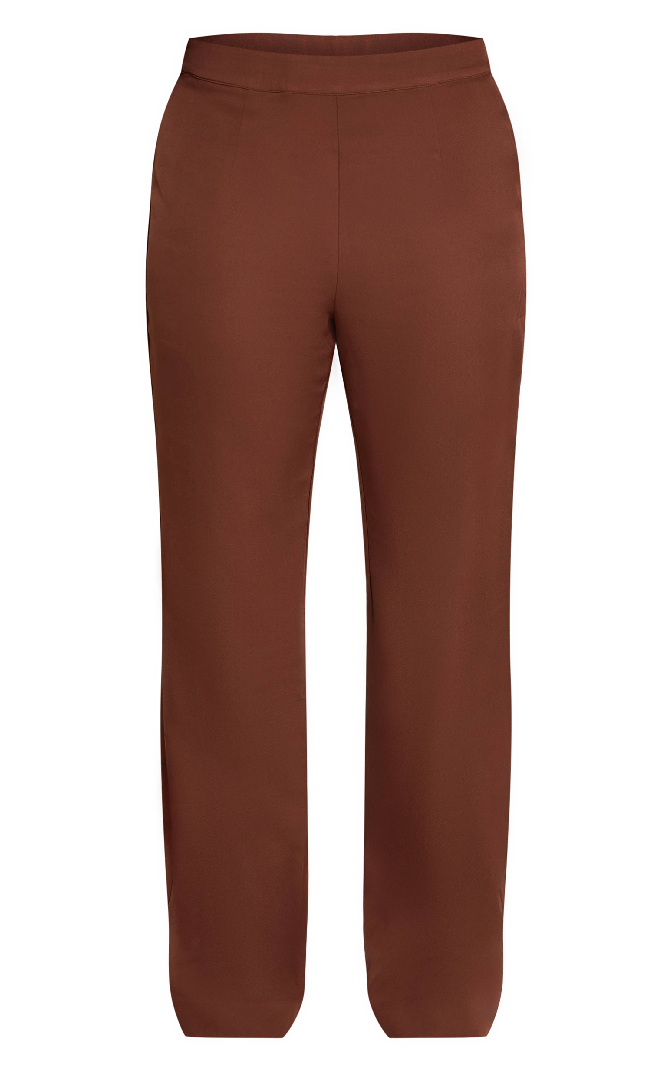 Chocolat Pantalon Droit Ajusté Shape Ensemble Coordonné