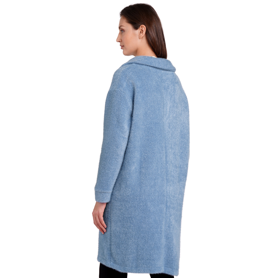 Gina Benotti Damen Strickmantel in flauschiger Qualität blau