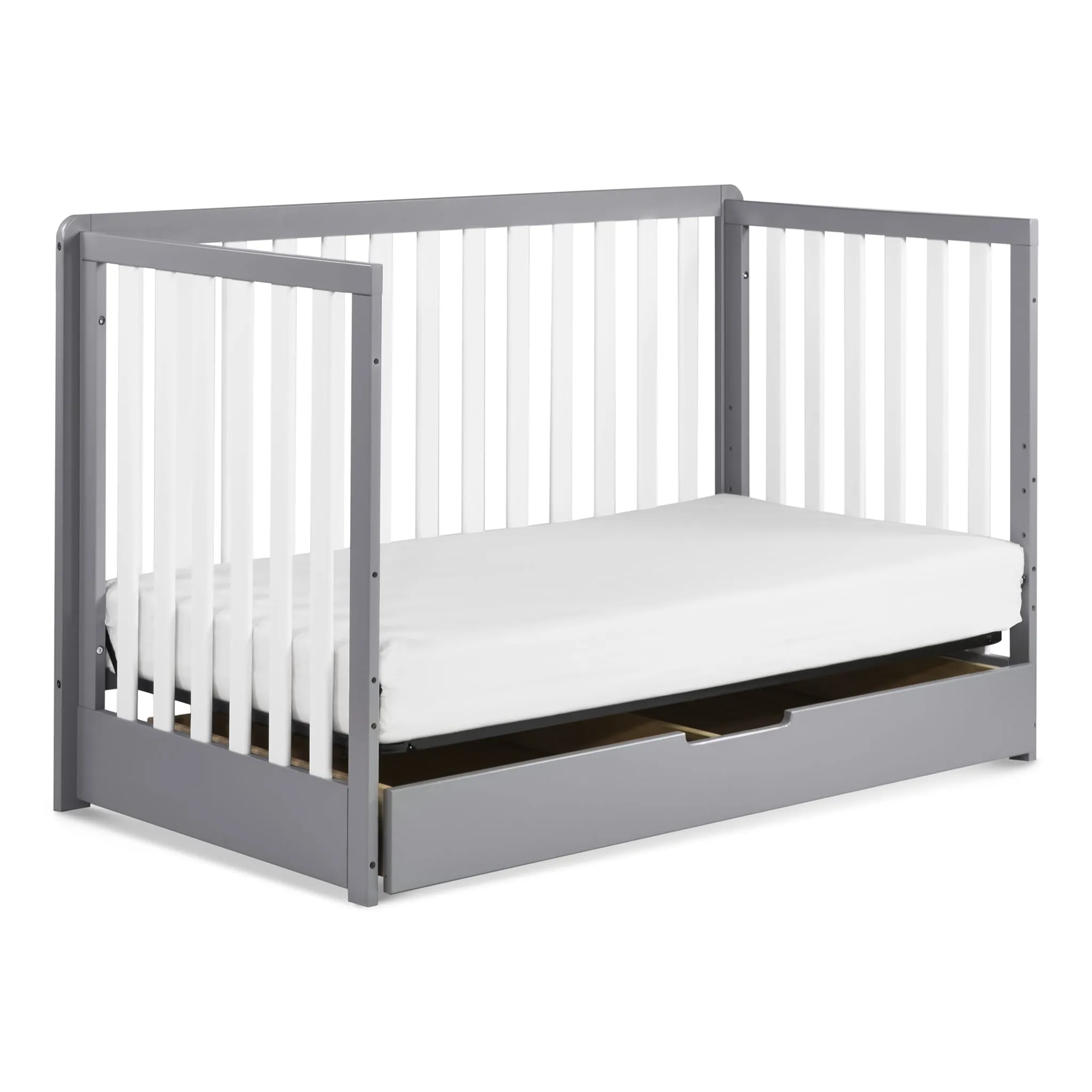 DaVinci Couchette Convertible 4-en-1 Colby avec Tiroir Gigogne - Gris  Blanc