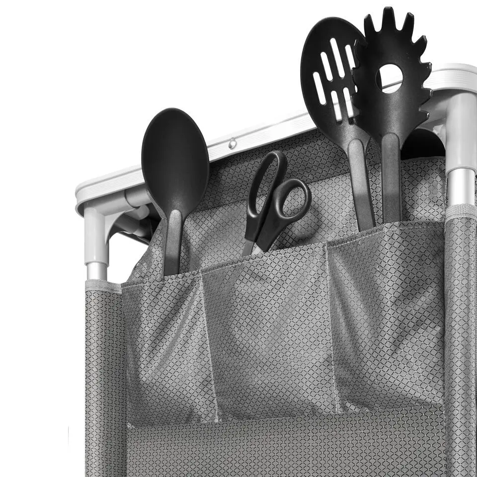 tectake - Campingkeuken 97x47,5x78cm, Grijs