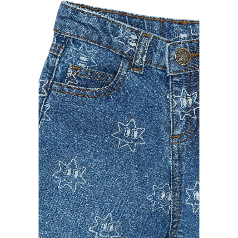 Køb THE NEW Siblings Medium Blue Denim AOP Ripley Wide Jeans
