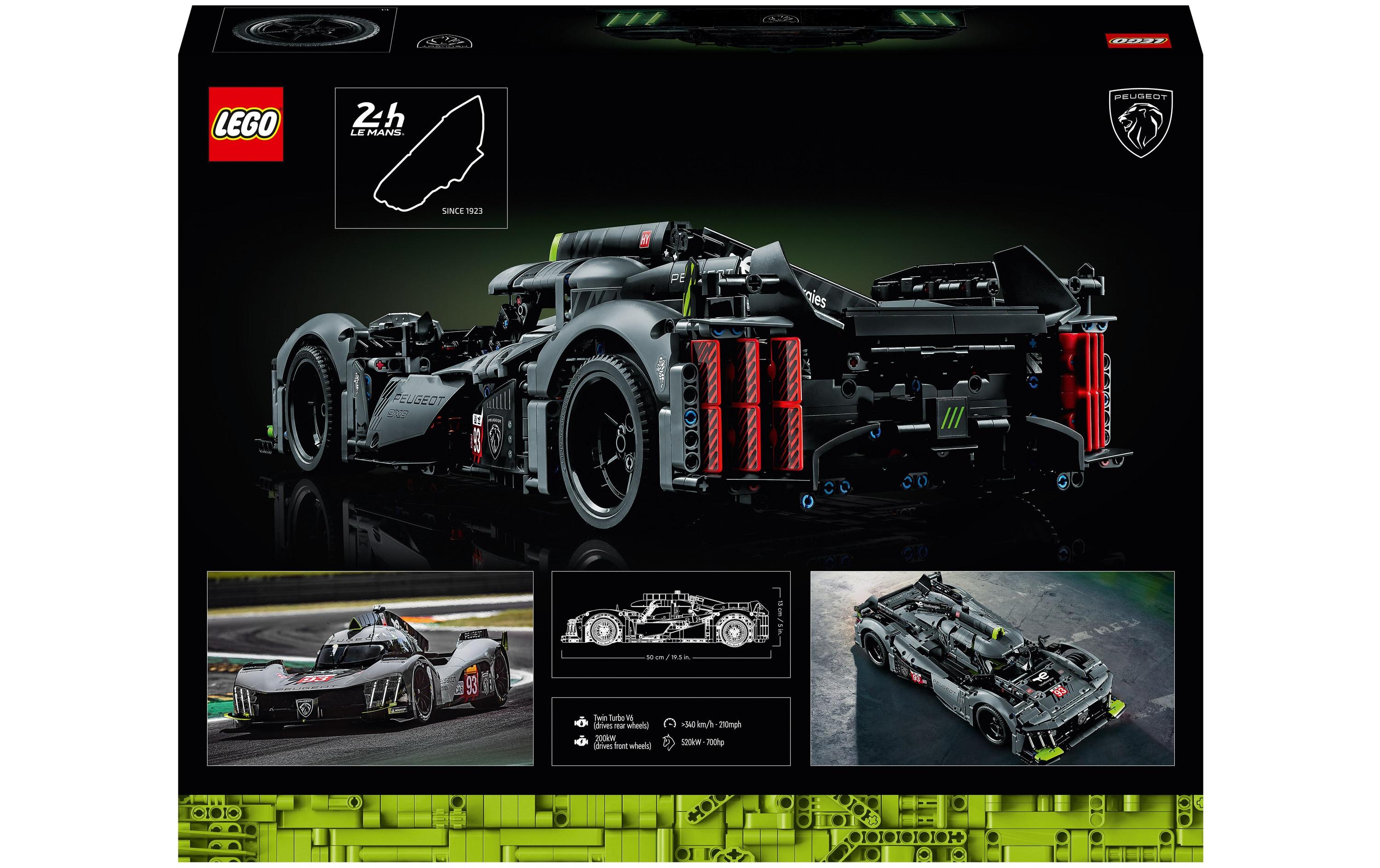 Technic Peugeot 9 x 8 24H Le Mans Hybrid Hypercar 42156<br>Modell-Rennauto im Massstab 1:10
