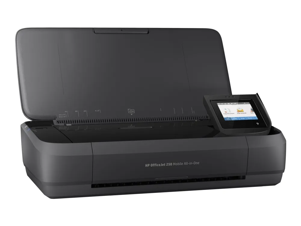 HP Officejet 250 Mobile All-in-One - Multifunktionsprinter - farve - blækprinter - Legal (216 x 356 mm) (original) - A4/Legal (medie) - op til 8 spm (kopiering) - op til 10 spm (udskriver) - 50 ark - USB 2.0, USB vært, Wi-Fi