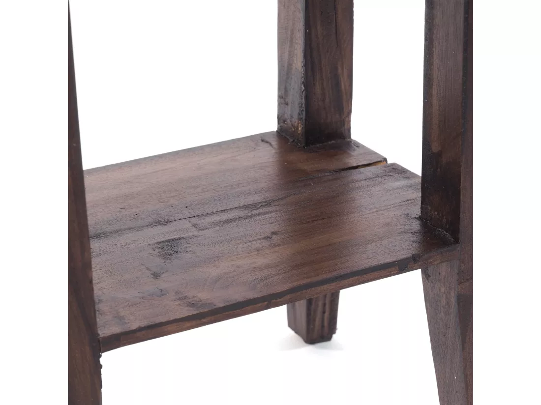 TABLE DE TÉLÉPHONE PLANTE Bois massif en acajou, avec tiroir 03 dunkelbraun