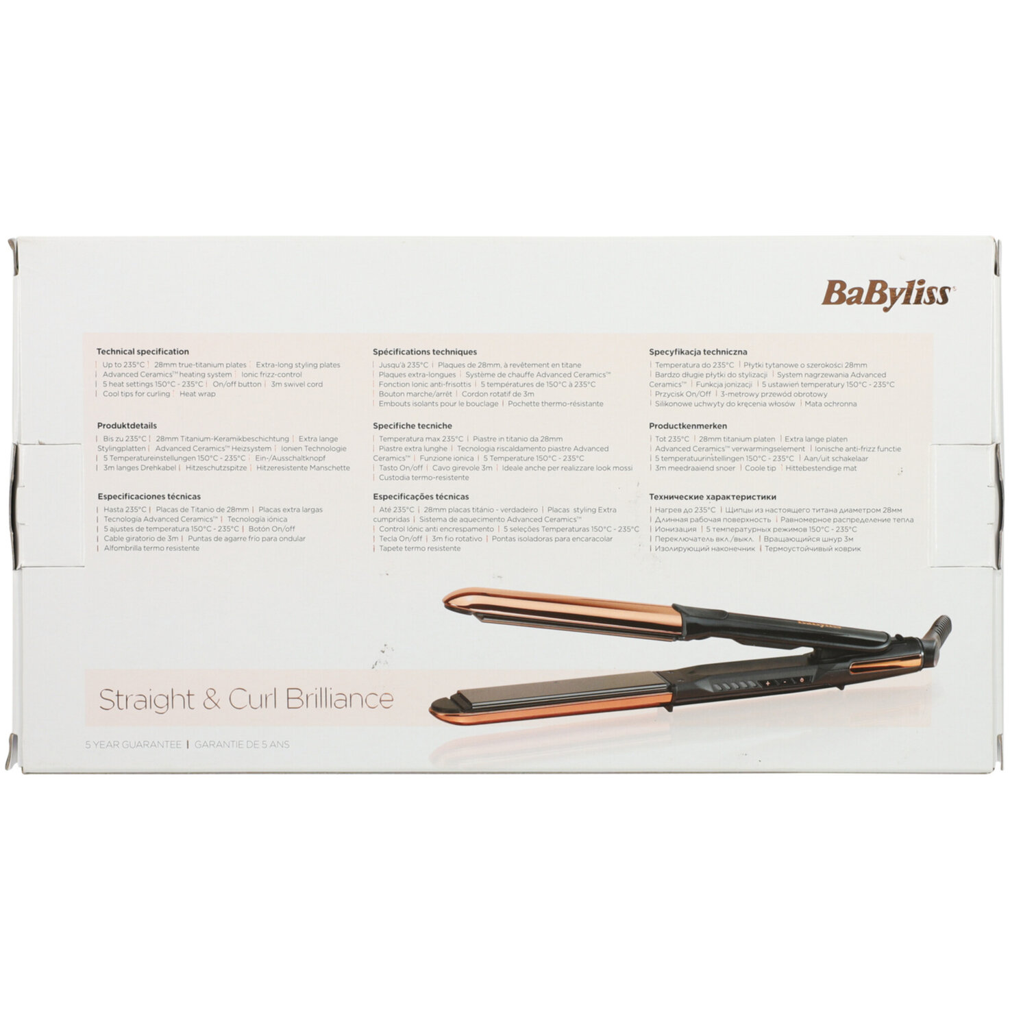 Babyliss Haarglätter Straight&Curl Brilliance ST482E