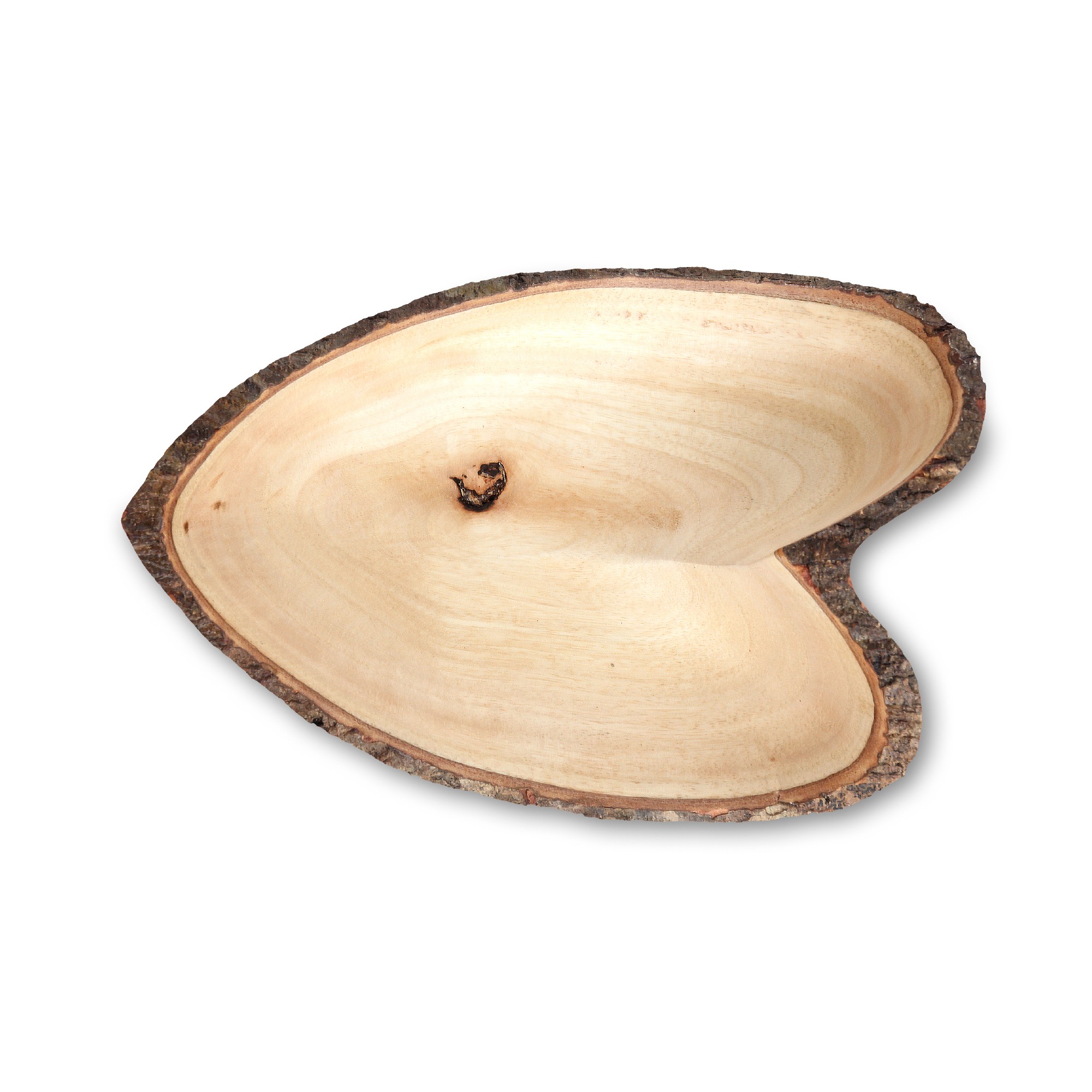 Schale in Herzform klein, 'Mangoholz', natur, T 25 cm, B 17 cm, H 6 cm von fischer's lagerhaus