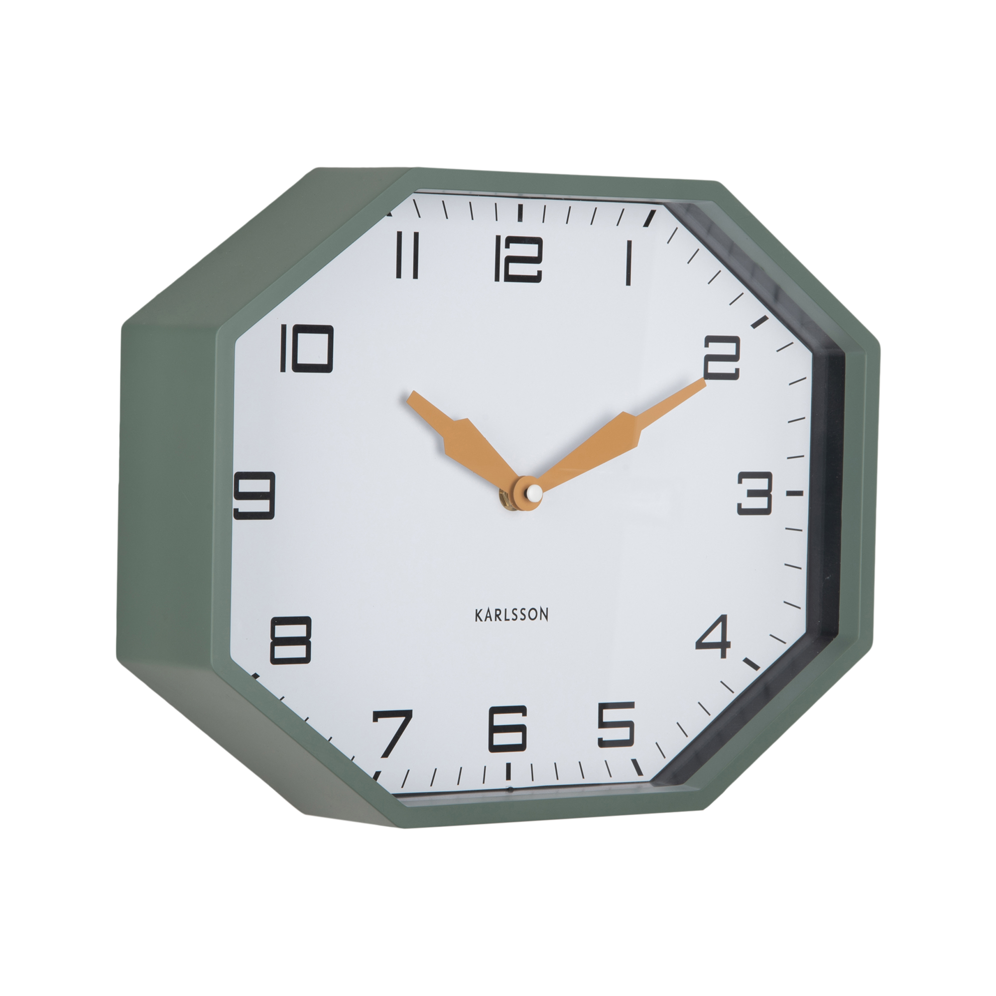 Wandklok Modern Factory Octagon Jungle groen