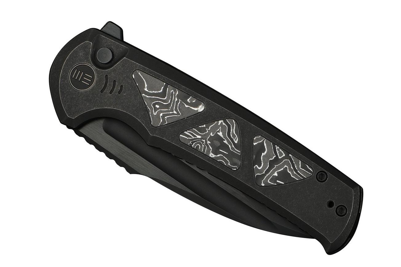 WE Knife Sylox WE24027-1 Black Stonewashed,  Titanium Aluminum Foil Carbon Inlay, zakmes