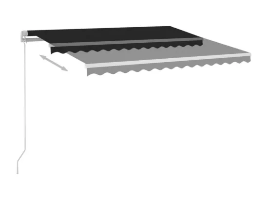 Auvent automatique capteur de vent et LED 3x2,5 m Anthracite