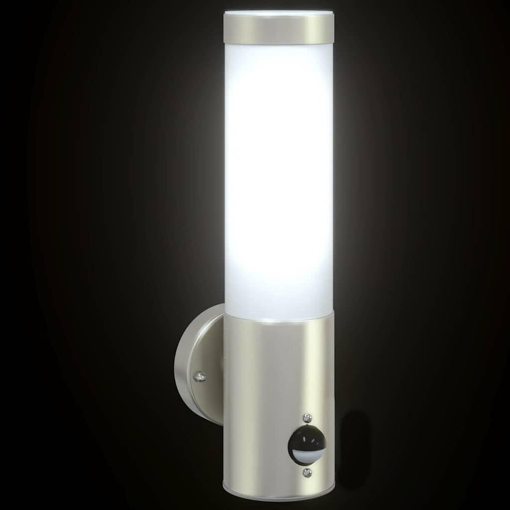 vidaXL Buitenwandlamp Zilver 12 x 7,5 x 29 cm Roestvrij staal
