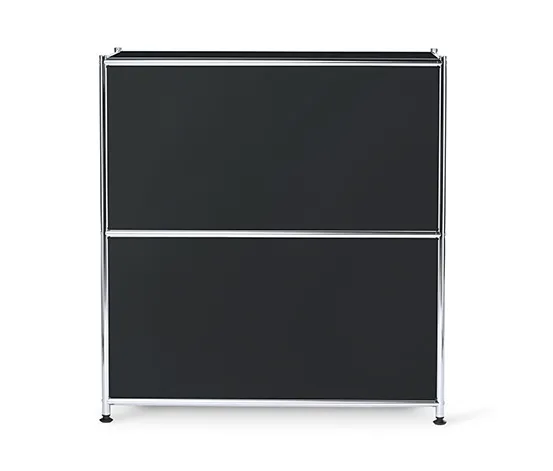 Sideboard Metall »CN3«, niedrig mit Klappenfächern, schwarz