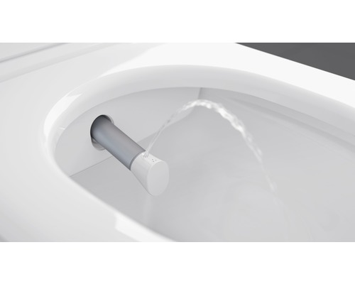 Villeroy & Boch ViClean-I 100 douchetoiletset, diepe spoeling, open rand, glanzend wit met coating, met toiletzitting V0E100R1