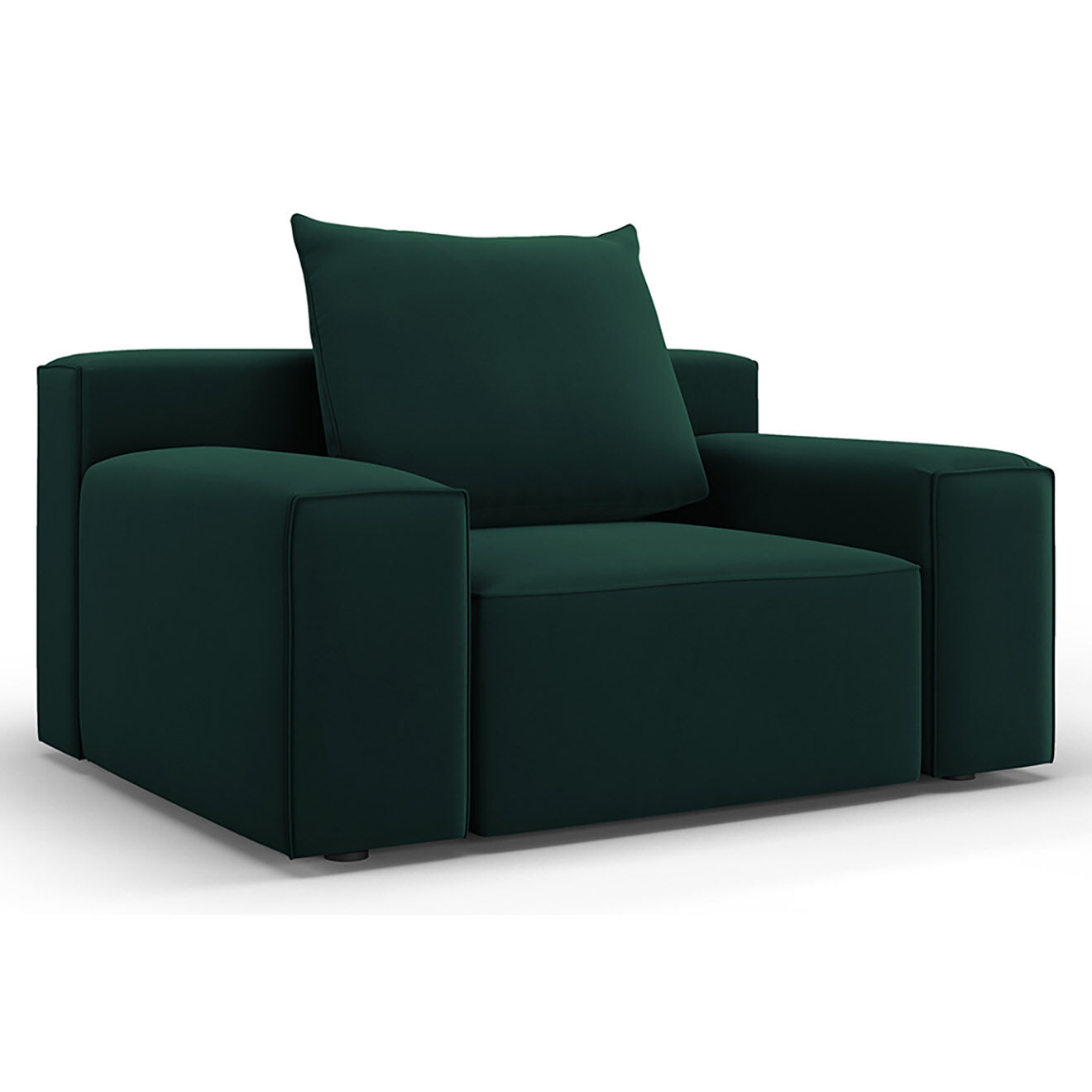 Mazzini Sofas Fauteuil Velours Ivy vert foncé - 130x105x89 cm