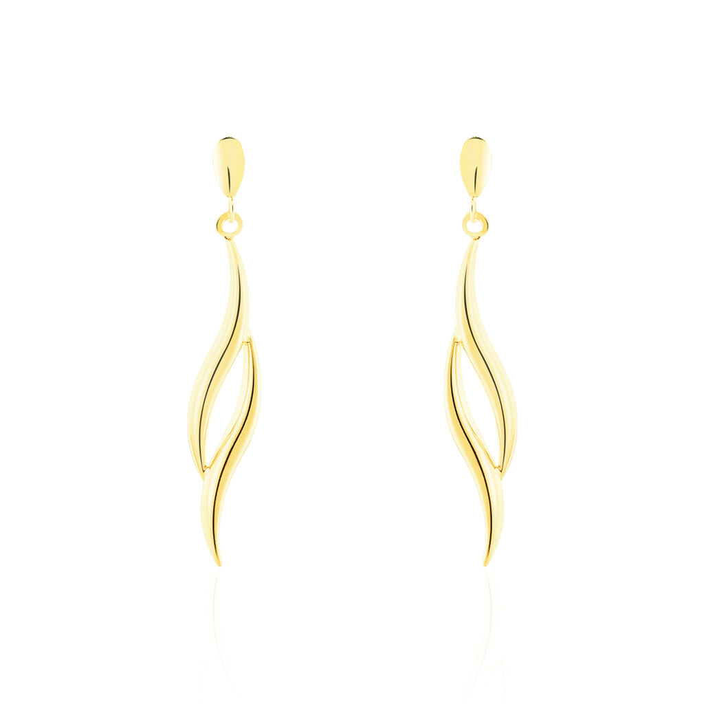Boucles D'oreilles Pendantes Merone Vagues Or Jaune