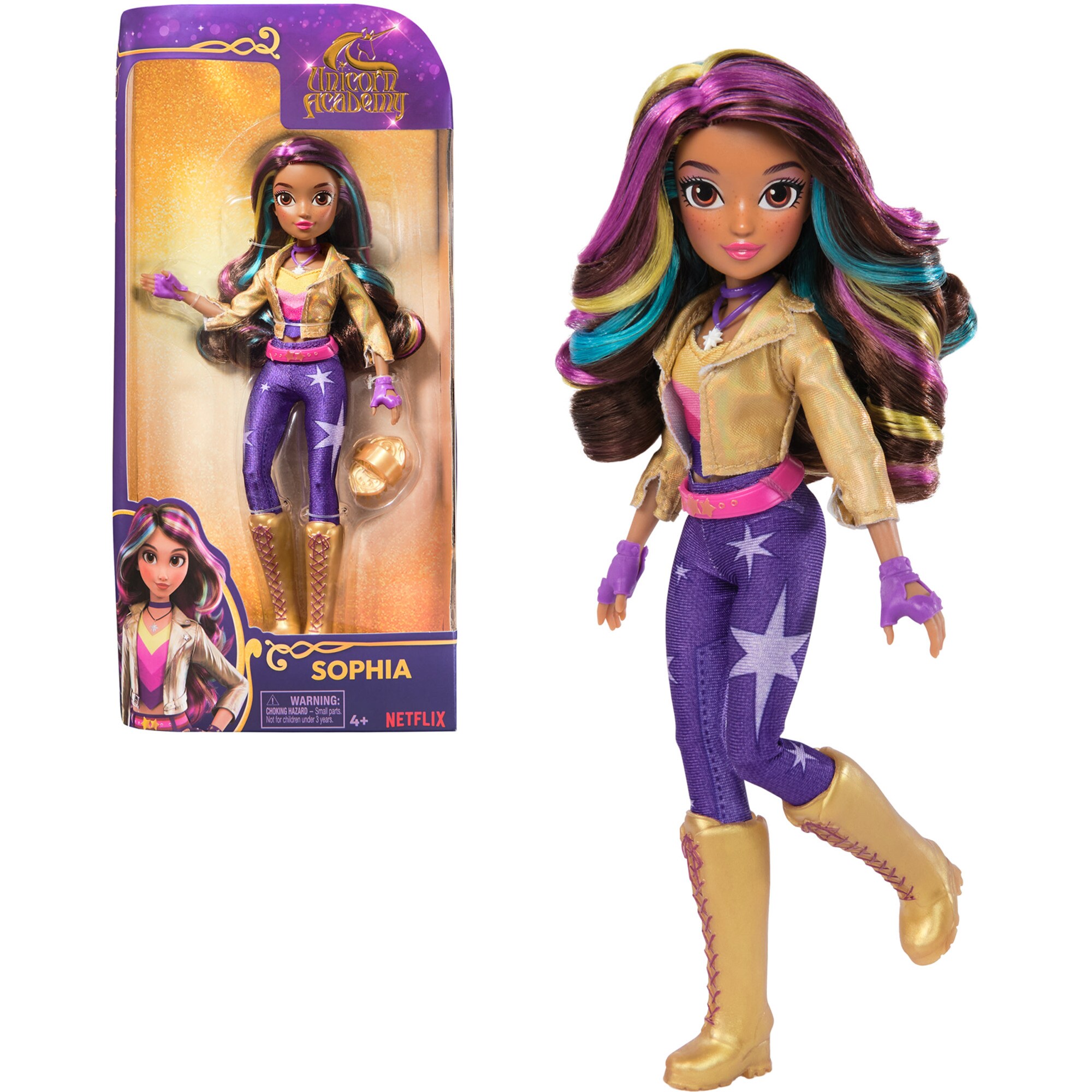 Spin Master Puppe Unicorn Academy - Ankleidepuppe Sophia