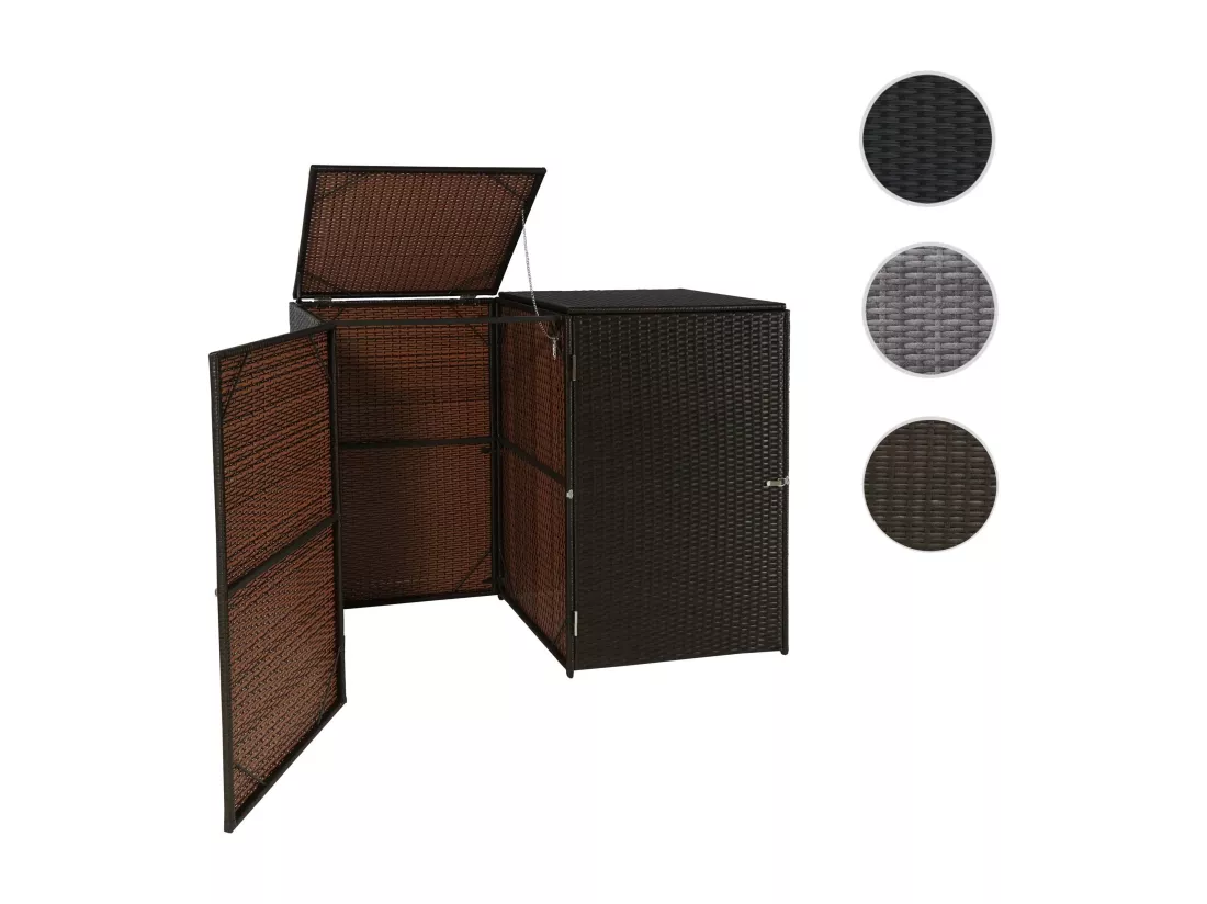 Habillage pour 2 poubelles MCW-E25 2x120l, brun