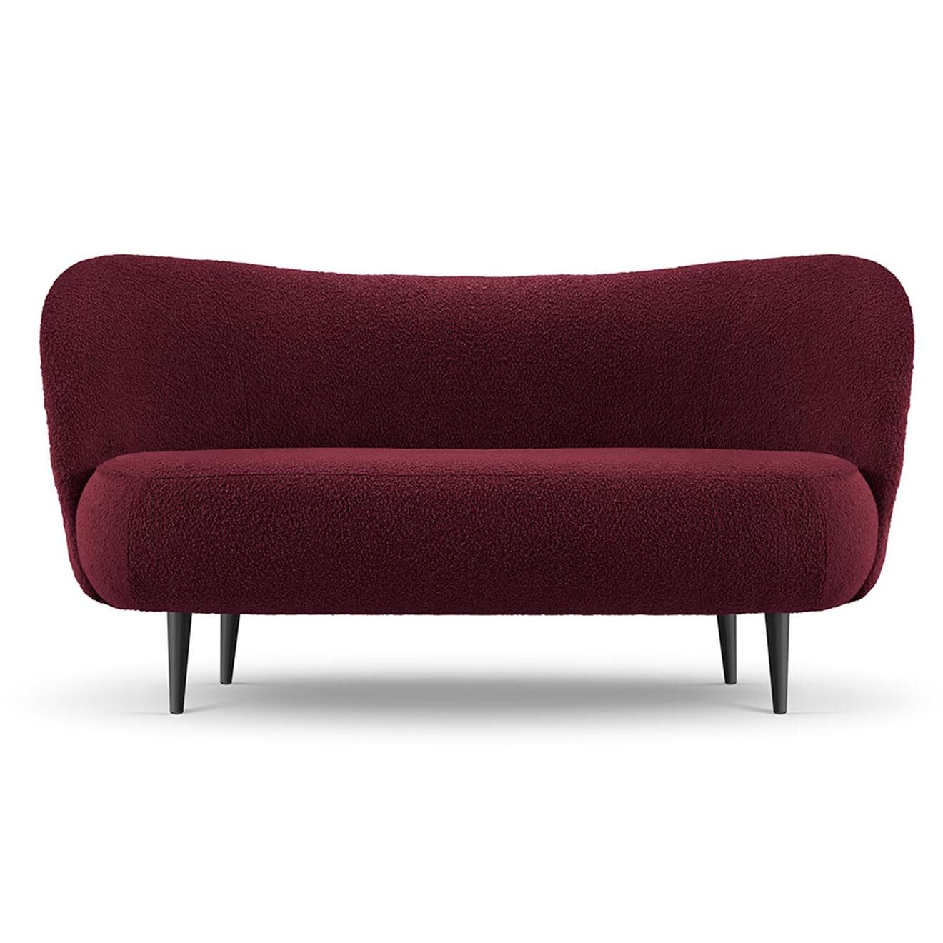 Mazzini Sofas Canapé Clove 3 places Velours bouclé bordeaux - 180x77x80 cm