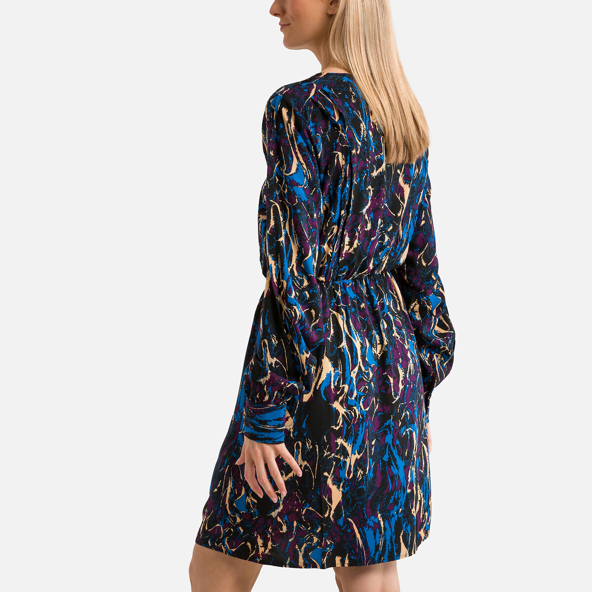 VILA<br>Vestido curto, mangas compridas, estampado
