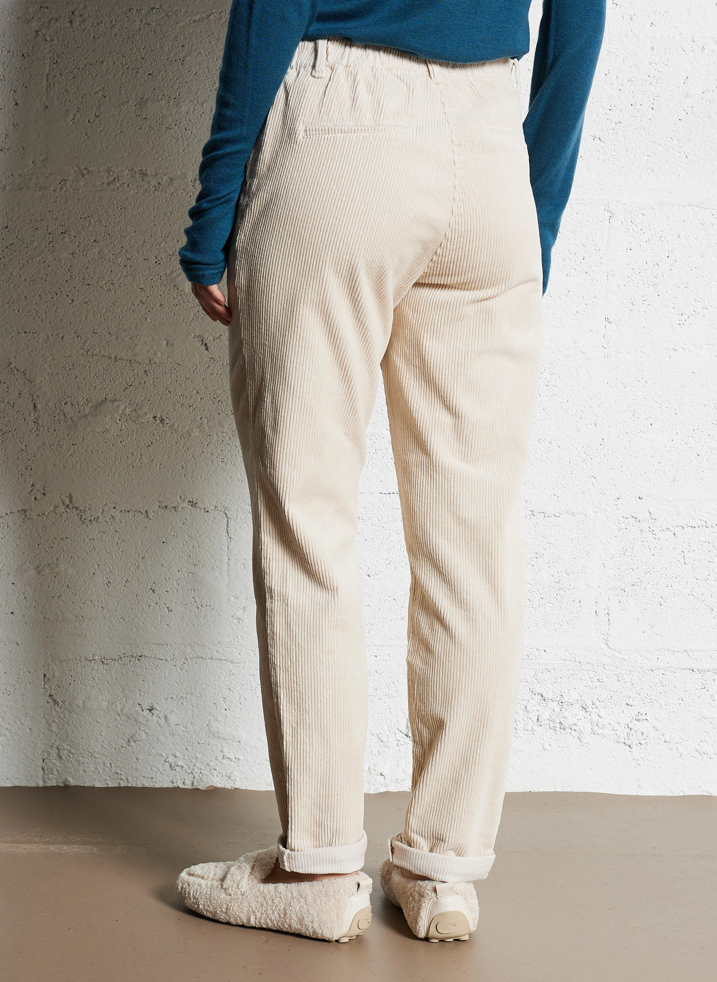 SABIL - Pantalon carotte en coton | Blanc