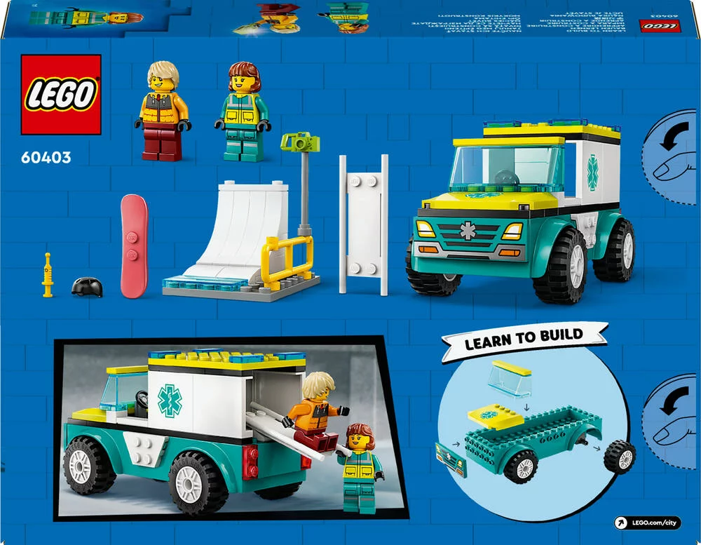 LEGO®CITY 60403 - L’AMBULANCE DE SECOURS ET LE SNOWBOARDEUR