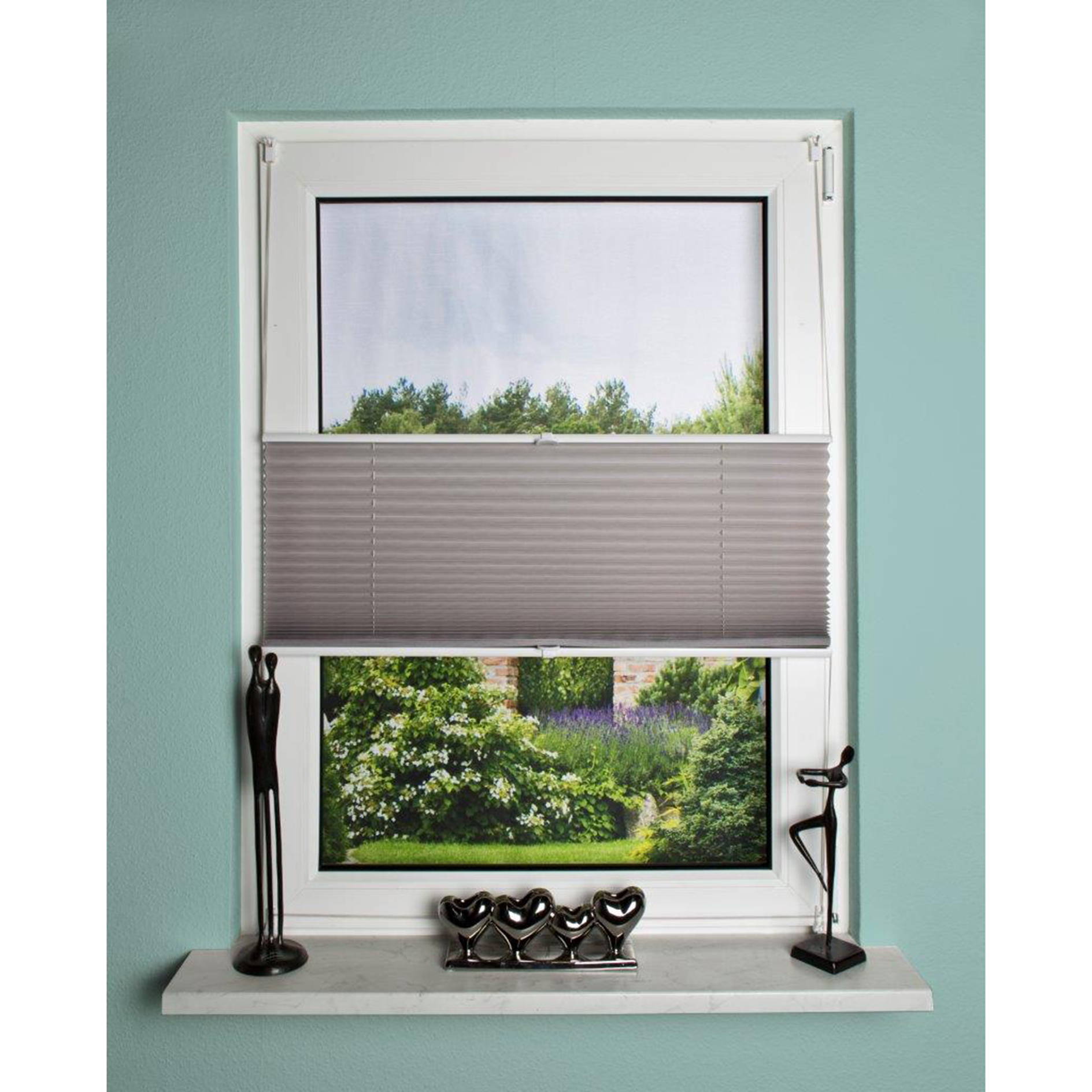 Plissee UNI DEKO - grau - 40x130 cm