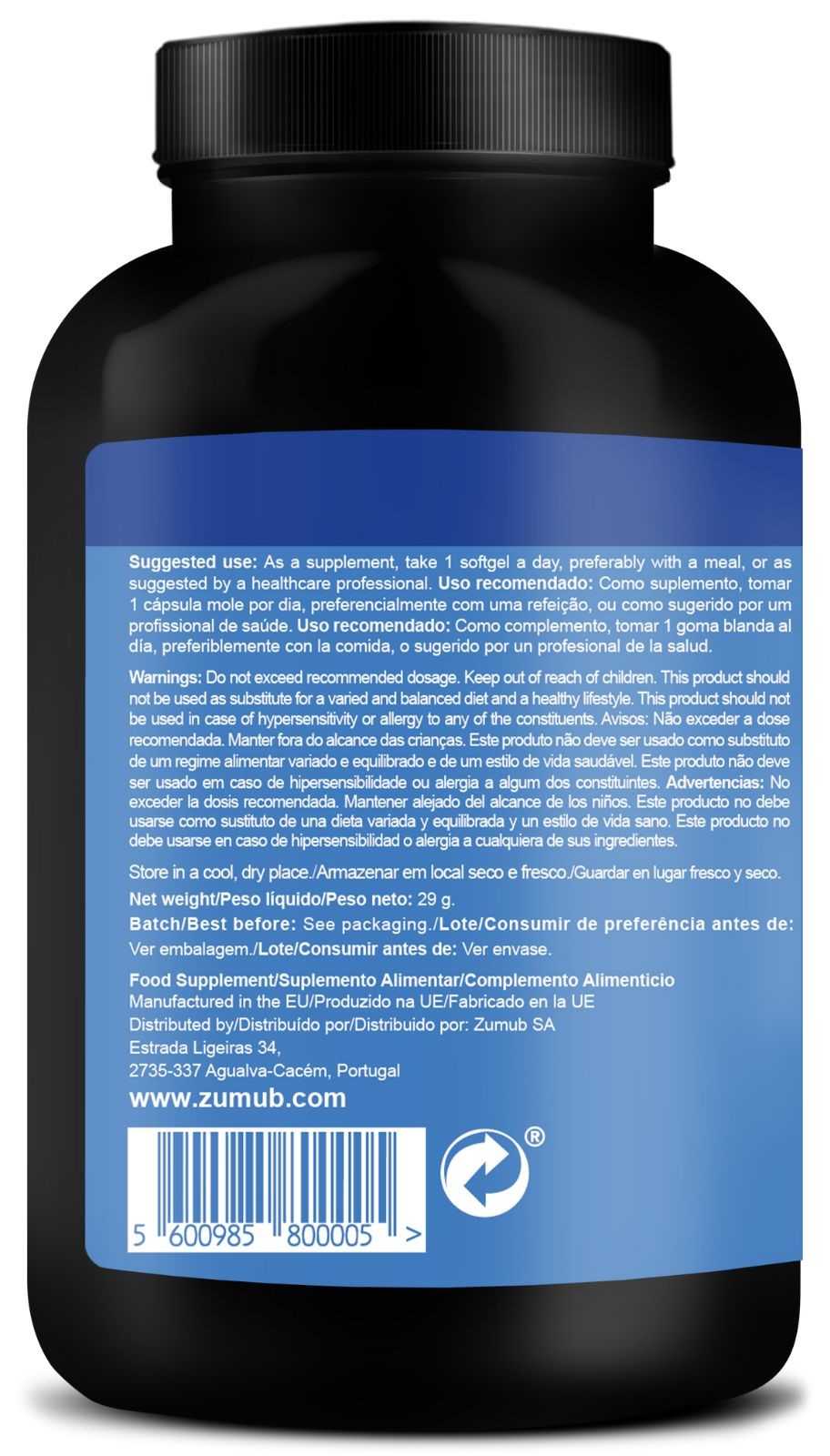 Zumub Vitamina D-3 50µg 120 cápsulas moles