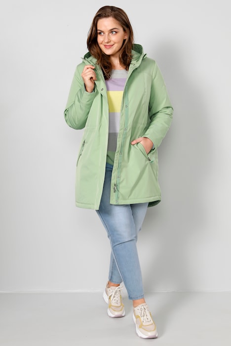 Funktionsjacke, Kapuze, verdeckter 2-Wege-Zipper, Taillen-Tunnelzug