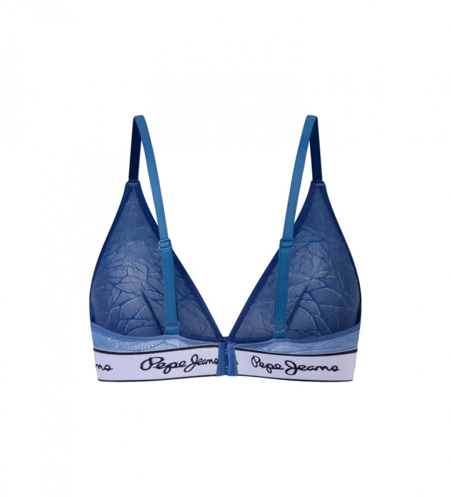 Sutiã Pepe Jeans em tela semitransparente azul marinho