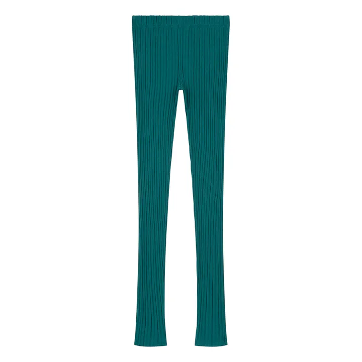 SMALLABLE BASICS Legging Femme Côtelé Coton Bio | Vert sapin