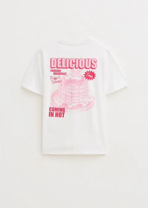 T-shirt met print delicious wit (WIT)