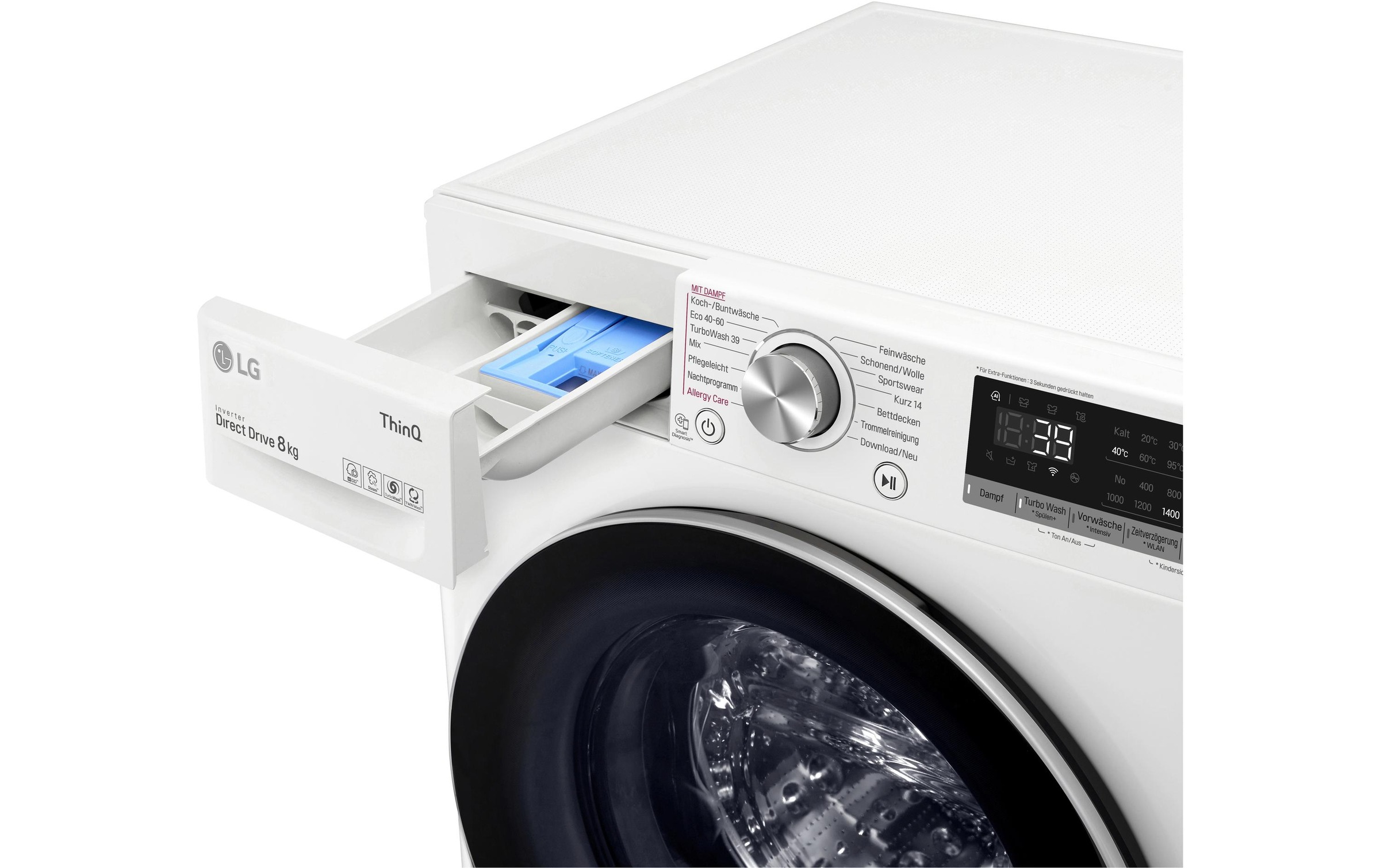 LG Waschmaschine »F4WV708P1E, Links« 8 kg 1300 U/min