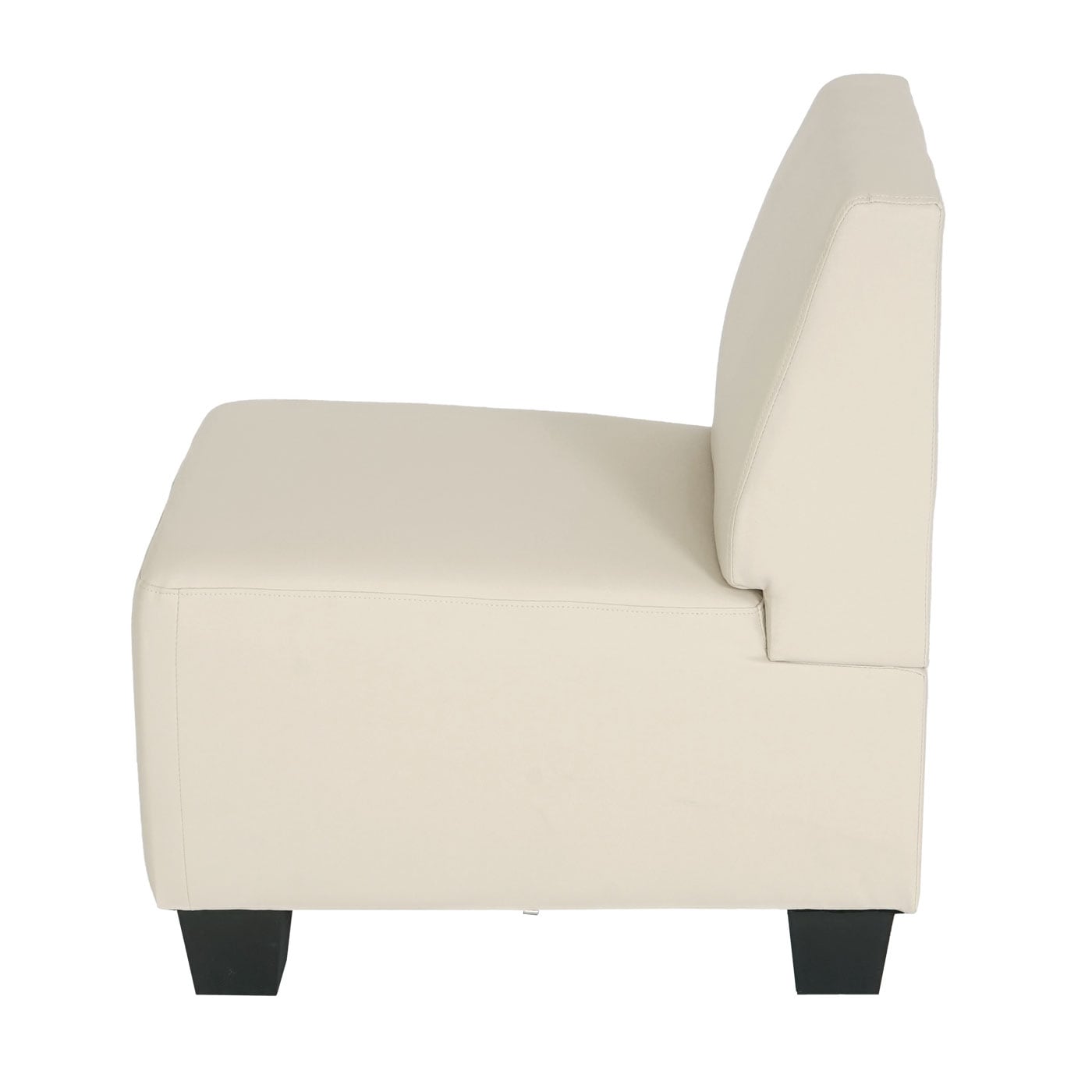 Modular Sessel ohne Armlehnen, Mittelteil Moncalieri, Kunstleder ~ creme
