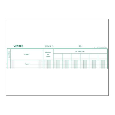 Exacompta - Registre des ventes - 7 colonnes - 32 x 25 cm - 80 pages