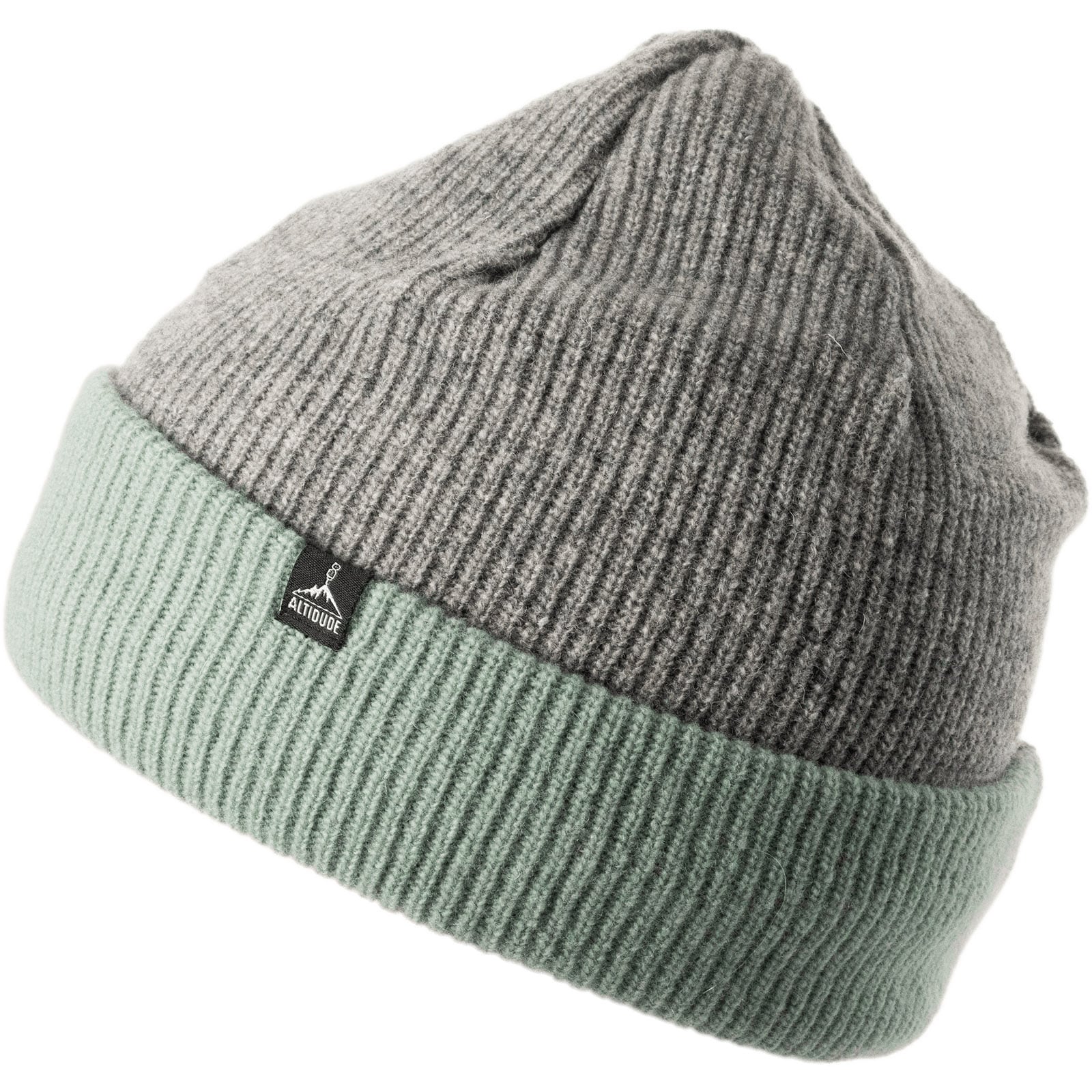 ALTIDUDE Winter Mütze Hermit Duo Rip Strickmütze Unisex Beanie Lamm Merino Wolle Farbe: Navy/Bordeuax