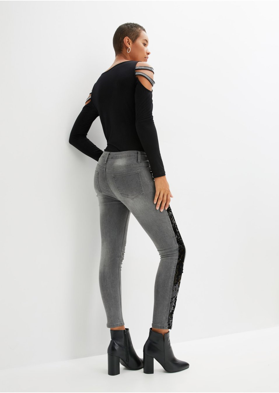 Jean skinny à paillettes