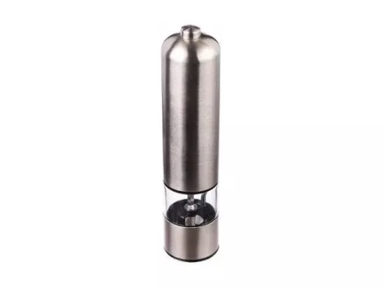 Moulin à poivre électrique Led - D 5 x H 23 cm - Argenté