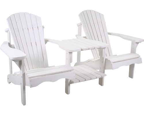 Tuinstoelenset Adirondack duo hout wit