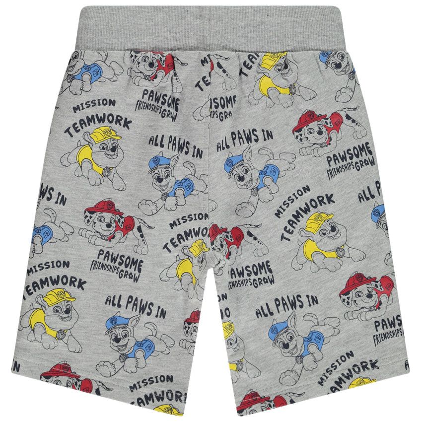 Bermuda en molleton imprimé fantaisie Pat Patrouille pour garçon - Gris clair