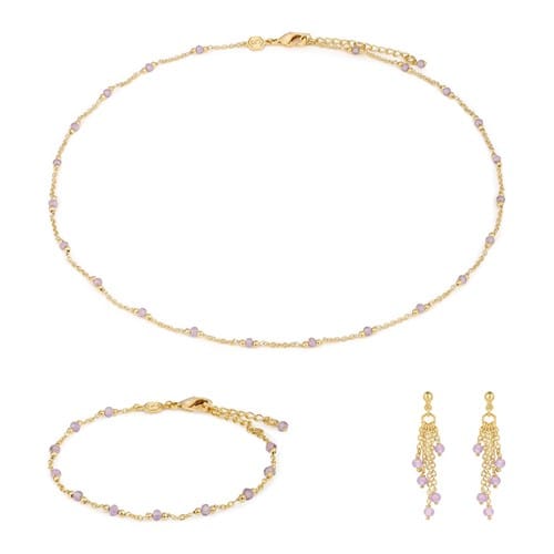 Parure elyssa en pierres améthyste