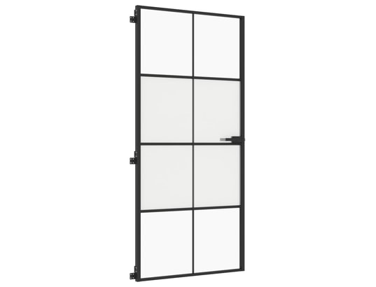 VIDAXL - Porte verre Porte intérieure mince noir 93x201,5 cm verre trempé alumini...