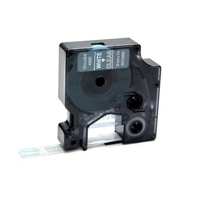 Dymo D1 - Ruban d'étiquettes auto-adhésives - 1 rouleau (12 mm x 7 m) - fond transparent écriture blanche